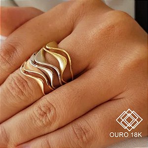 Anel 3 Cores Ouro 18k