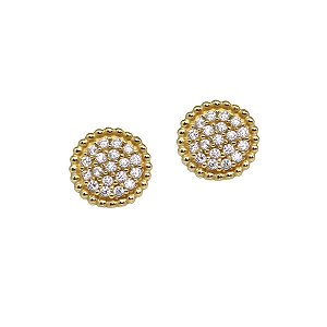 Brinco Chuveiro Ouro 18k Zircônias