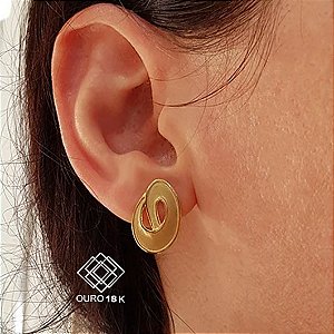 Brinco Ouro 18k Fosco