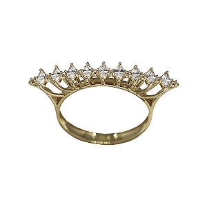 Anel Bruges Ouro 18K Moissanite