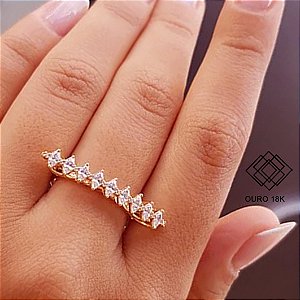 Anel Bruges Ouro 18K Diamante Cultivado