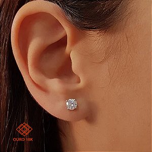 Brinco Ponto de Luz Ouro Branco 18k Diamante Cultivado 1,4Quilates