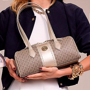 Bolsa Victor Hugo Fiori Panna Champagne