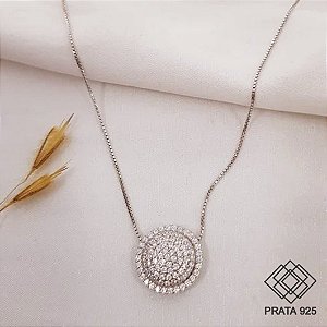 Gargantilha Tríade Prata 925 Zircônia