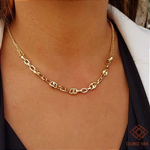 Gargantilha Grão de Café Ouro 18k