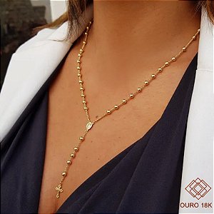 Gargantilha Terço Ouro 18k