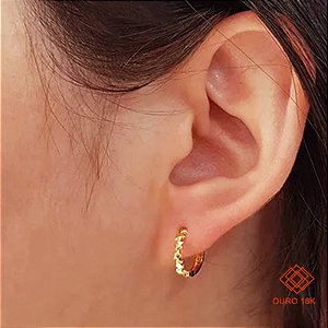 Brinco Argola Estrelas Ouro 18k