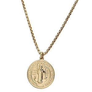 Gargantilha Pingente Sâo Bento Ouro 18k