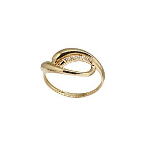 Anel Bold Ouro 18k Zircônia