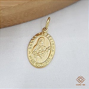 Pingente Medalha Santa Terezinha Ouro 18k