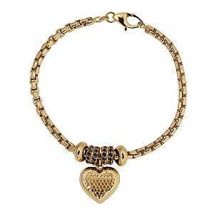 Pulseira Berloque Coração Ouro 18k