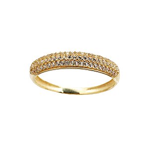 Anel Aparador Ouro 18k Zircônia