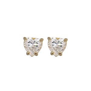 Brinco Coração Ouro 18k Moissanite