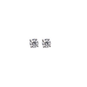 Brinco Ponto de Luz Ouro Branco 18k e Moissanite