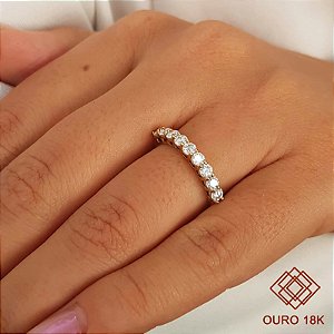 Anel Aparador Ouro 18k Brilhante Moissanite 70 pts