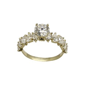 Anel Solitário Ouro 18k com Moissanite