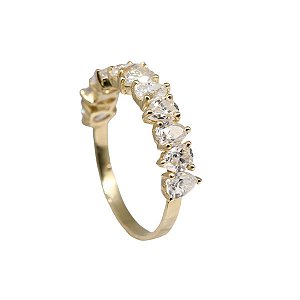 Anel Aparador Navetes Ouro 18k com Moissanite