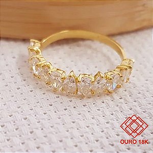Anel Aparador Navetes Ouro 18k Diamante Laboratório 1,87 Quilates