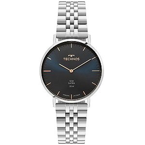 Relógio Technos Masculino Slim Prata 2025luh/1a