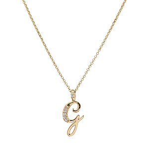 Kit Cordão Elo Português Ouro 18k + Pingente Letra G Ouro 18k