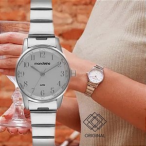 Relógio Feminino Clássico Bracelete Prata 32693l0mvne2