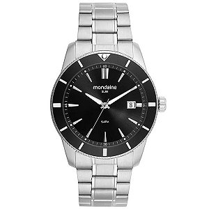 Relógio Masculino Caixa Slim Calendário Prata 32947g0mvne3