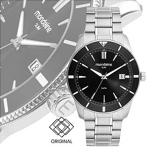 Relógio Masculino Caixa Slim Calendário Prata 32947g0mvne3