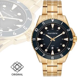 Relógio Mondaine Masculino Calendário Dourado 32951gpmvde1