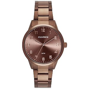 Relógio Mondaine Feminino Aço Marrom 32942lpmvme1