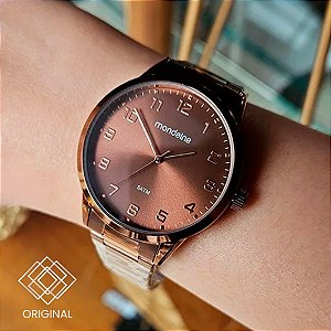 Relógio Mondaine Feminino Aço Marrom 32942lpmvme1