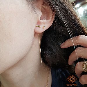Brinco Fio Veneziano Ouro 18k
