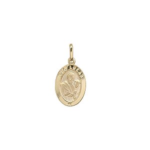 Pingente Medalha São Lucas Ouro 18k