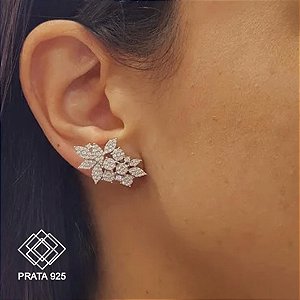 Brinco Ear Cuff Prata 925 Zircônias
