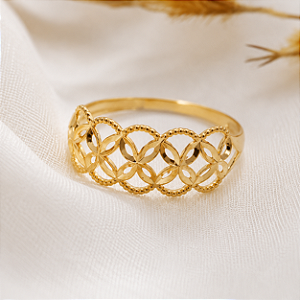 Anel Diamantado Ouro 18k