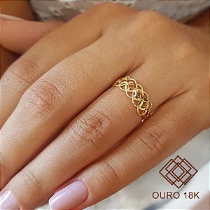 Anel Diamantado Ouro 18k