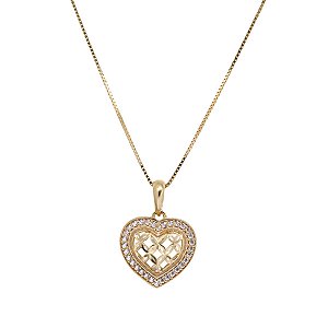Kit Cordão Ouro 18k + Pingente Coração Ouro 18k