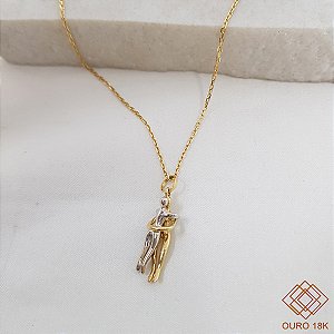 Kit Cordão Ouro 18k + Pingente Abraço Eterno Ouro 18k