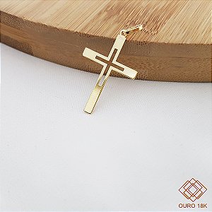 Pingente Cruz Ouro 18k - cod10892