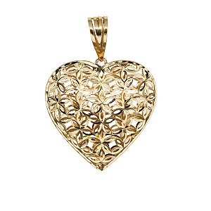 Pingente Coração Diamantado Ouro 18k