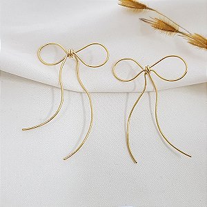 Brinco Anzol Laço Ouro 18k