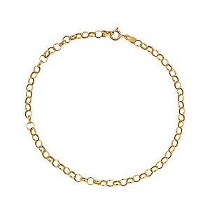 Pulseira Elo Português 3mm Ouro 18k