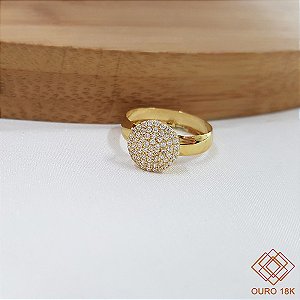 Anel Chuveiro Ouro 18k Zircônias