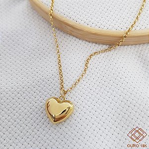 Kit Cordão + Pingente Coração Ouro 18k