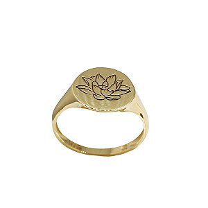 Anel Dedinho Flor Ouro 18k