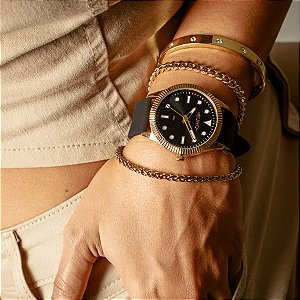 Kit Relógio Euro Feminino Soul Dourado Eu2035yxm/k5d