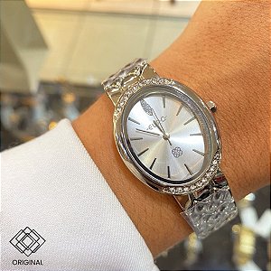 Relógio Euro Feminino Oval Prata Eu2035zae/4k