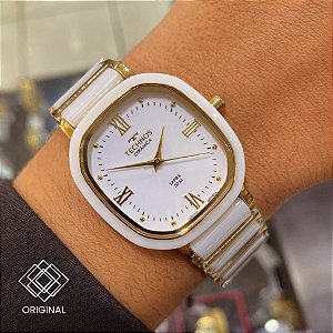 Relógio Technos Feminino Cerâmica Branco Vidra Safira 2035ndw/1b
