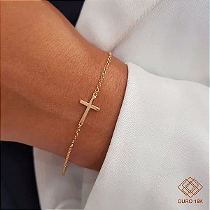 Pulseira Cruz Ouro 18k