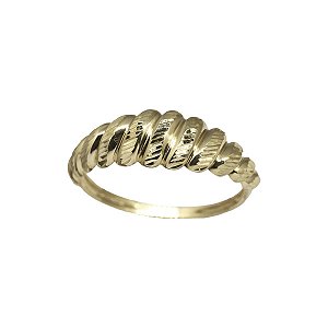 Anel Relevos Ouro 18k