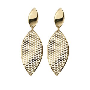 Brinco Folha Esteira Ouro 18k